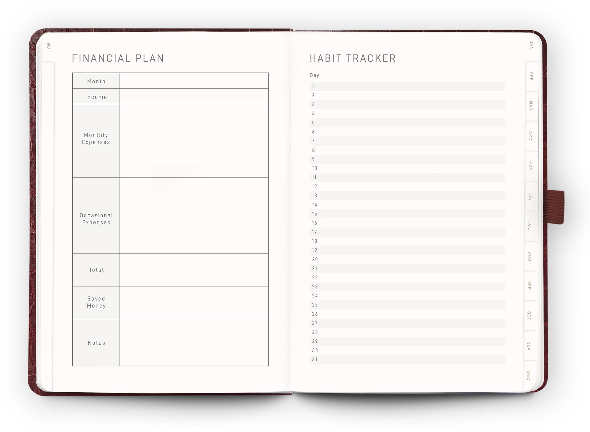 2027 Scribble & Dot - Bordeaux Croc - Week-to-View Planner