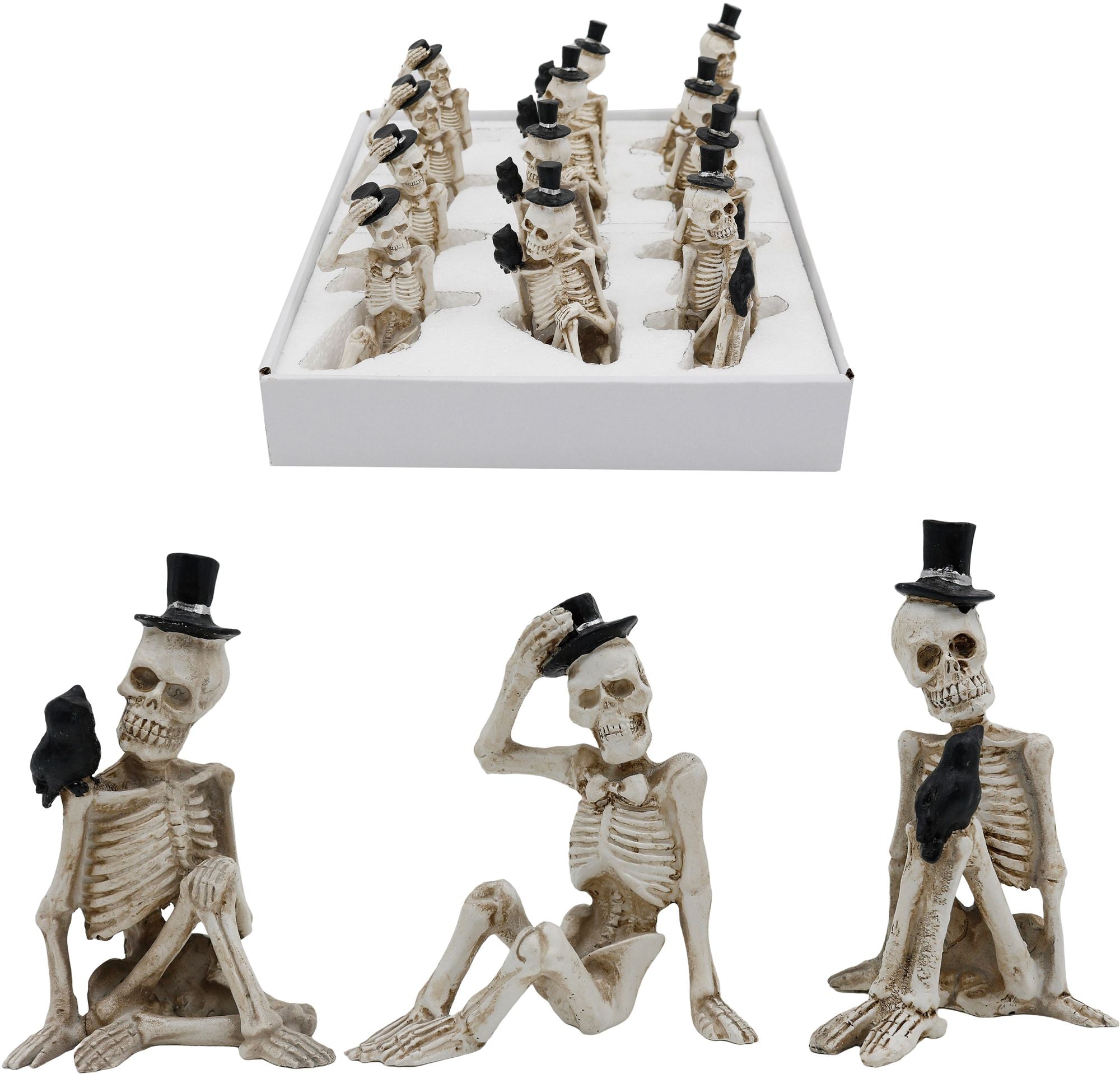 Mini Skeletons with Hats 3 Ass't Styles