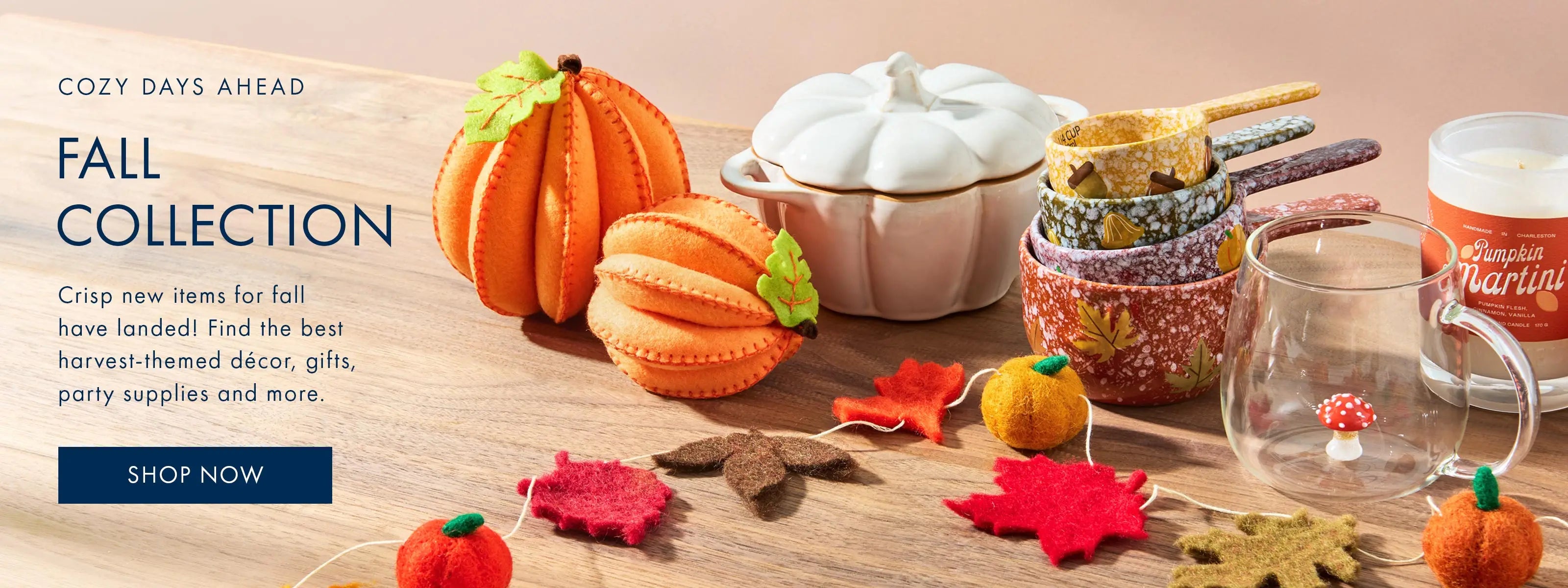 Shop new harvest-themed items in the fall collection.
