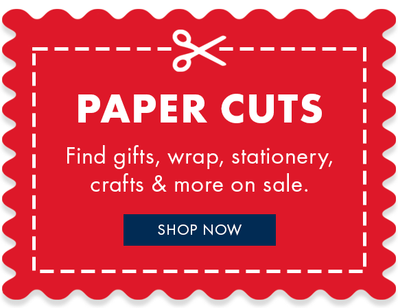 Find gifts, wrap, stationery, crafts and more on sale in our Paper Cuts collection.
