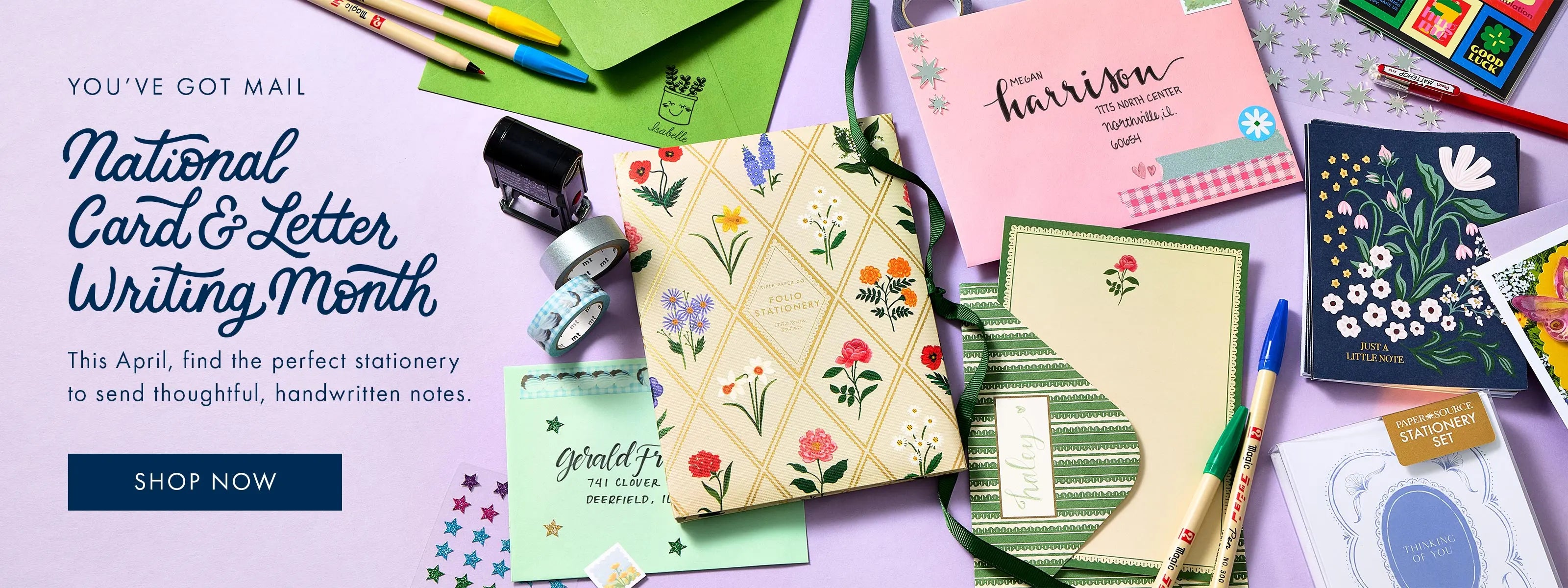Shop stationery sets to send during National Card and Letter Writing Month.