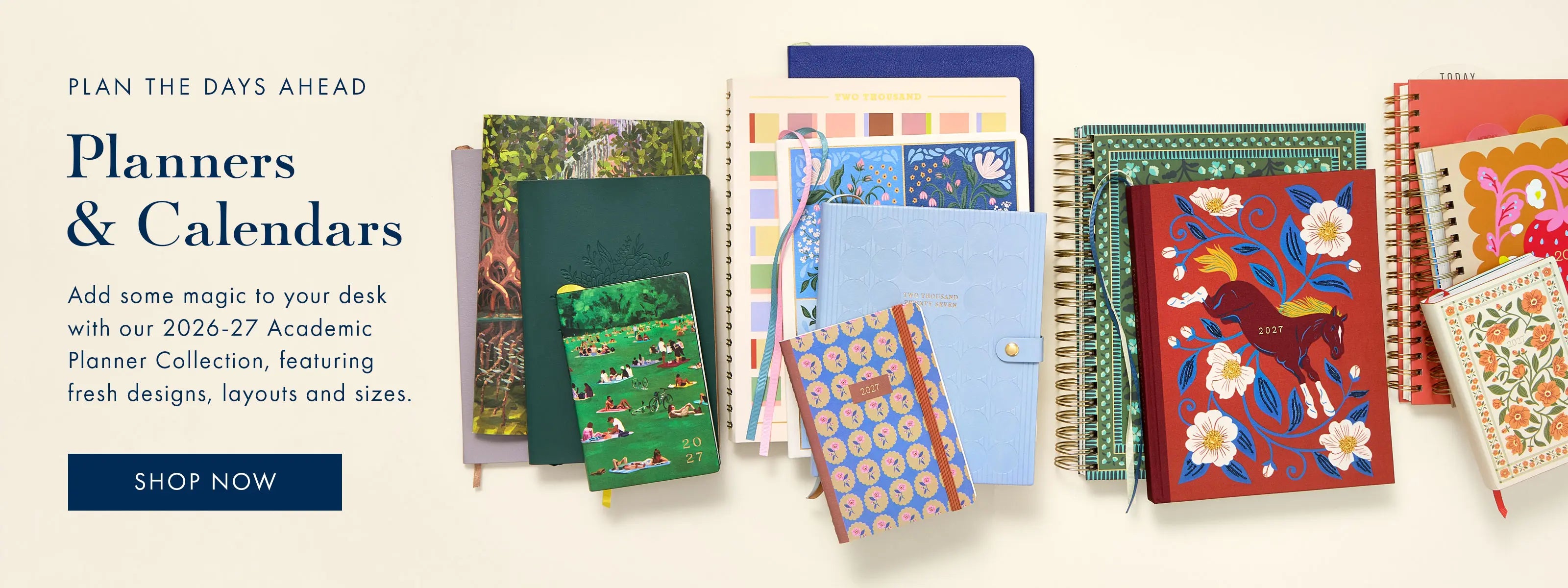 Shop new academic planners and calendars, featuring fresh designs, layouts and sizes.