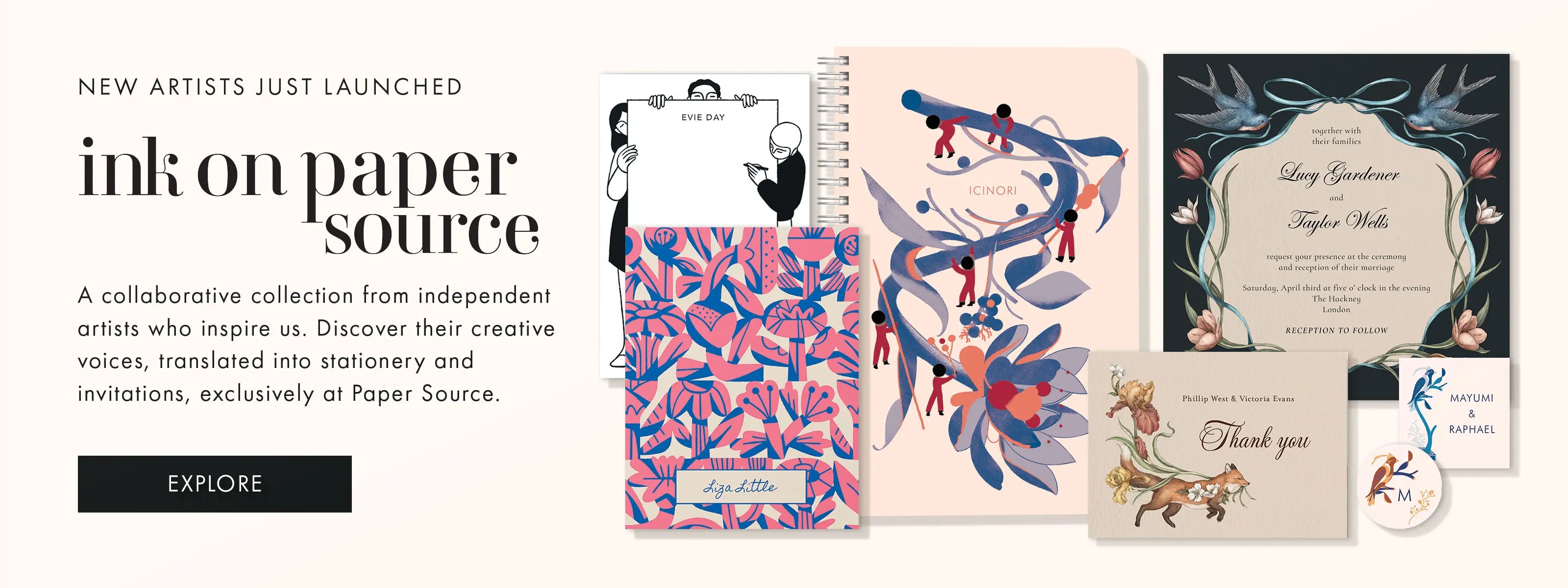 Explore a collaborative collection of customizable stationery by independent artists.