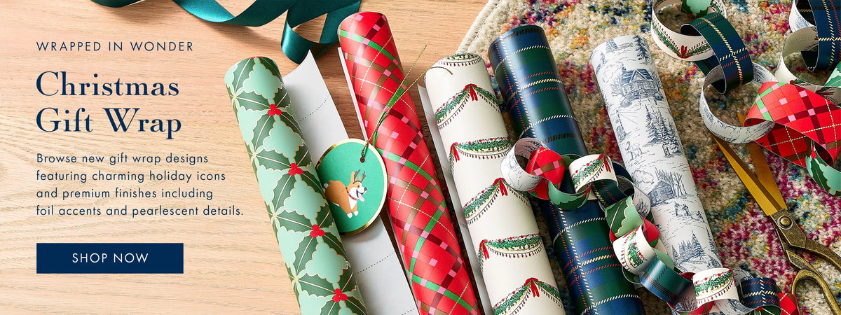 Shop Christmas gift wrap and more new wrapping paper designs with premium finishes.