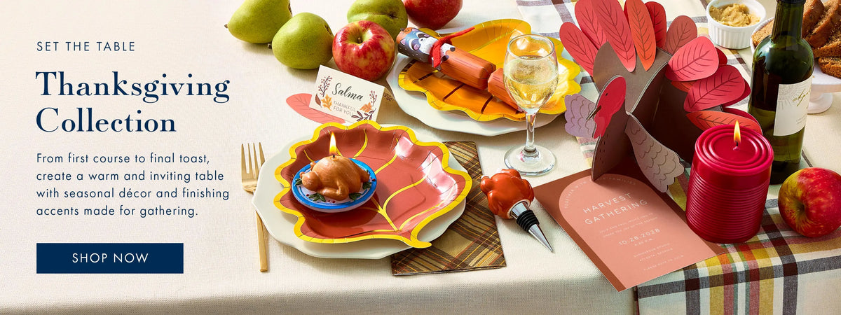 Shop the Thanksgiving collection to create a warm and inviting table for gathering.