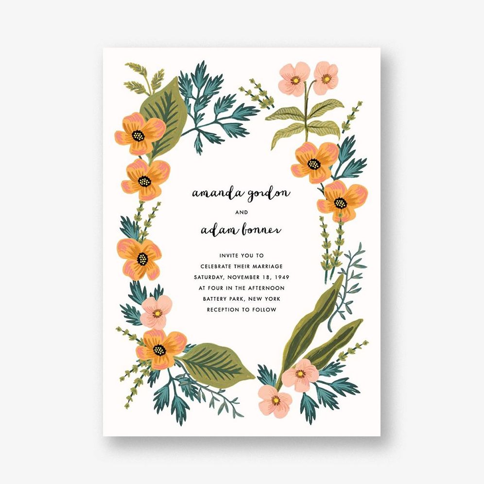 October Herbarium Wedding Invitation