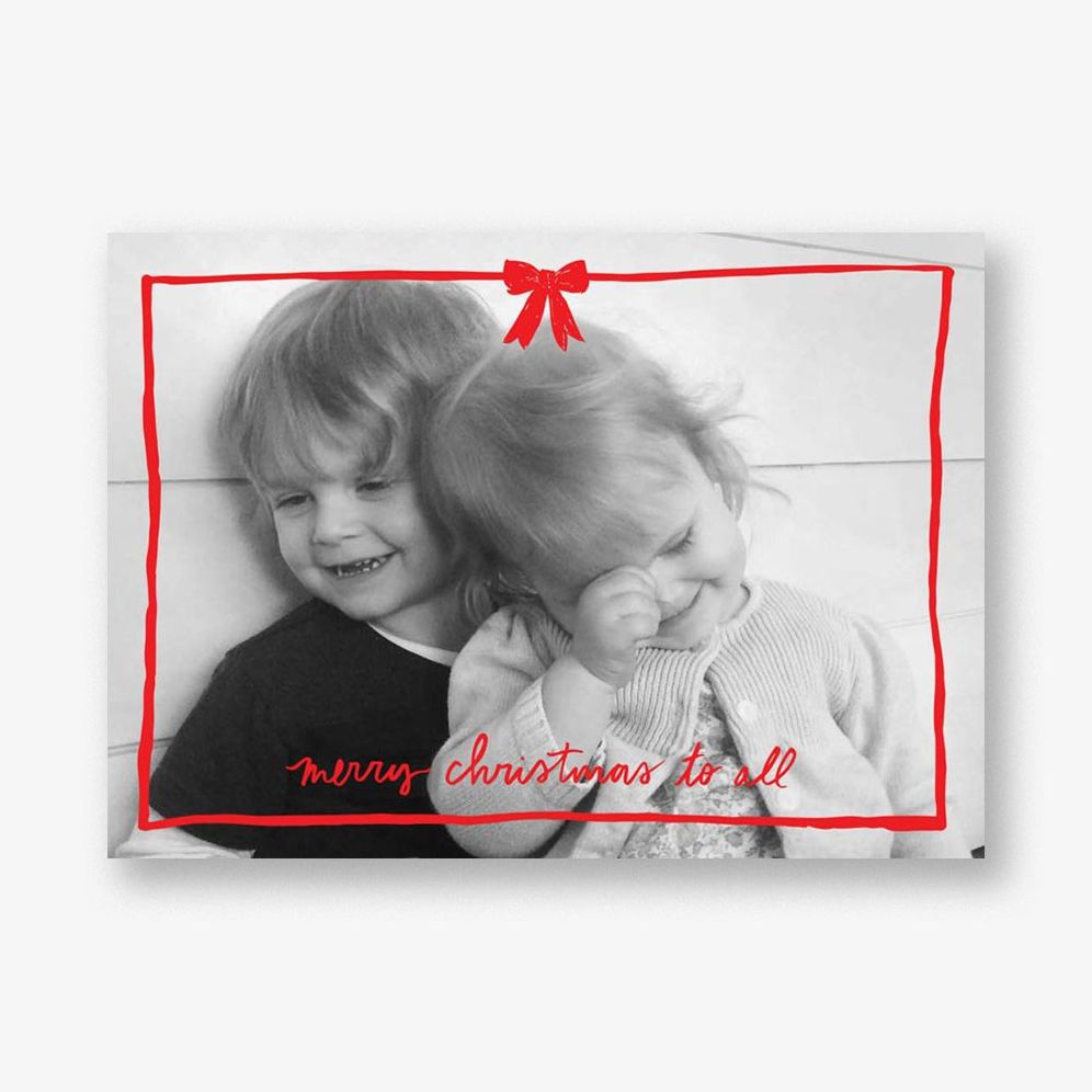 Christmas Bow Frame Photo Card