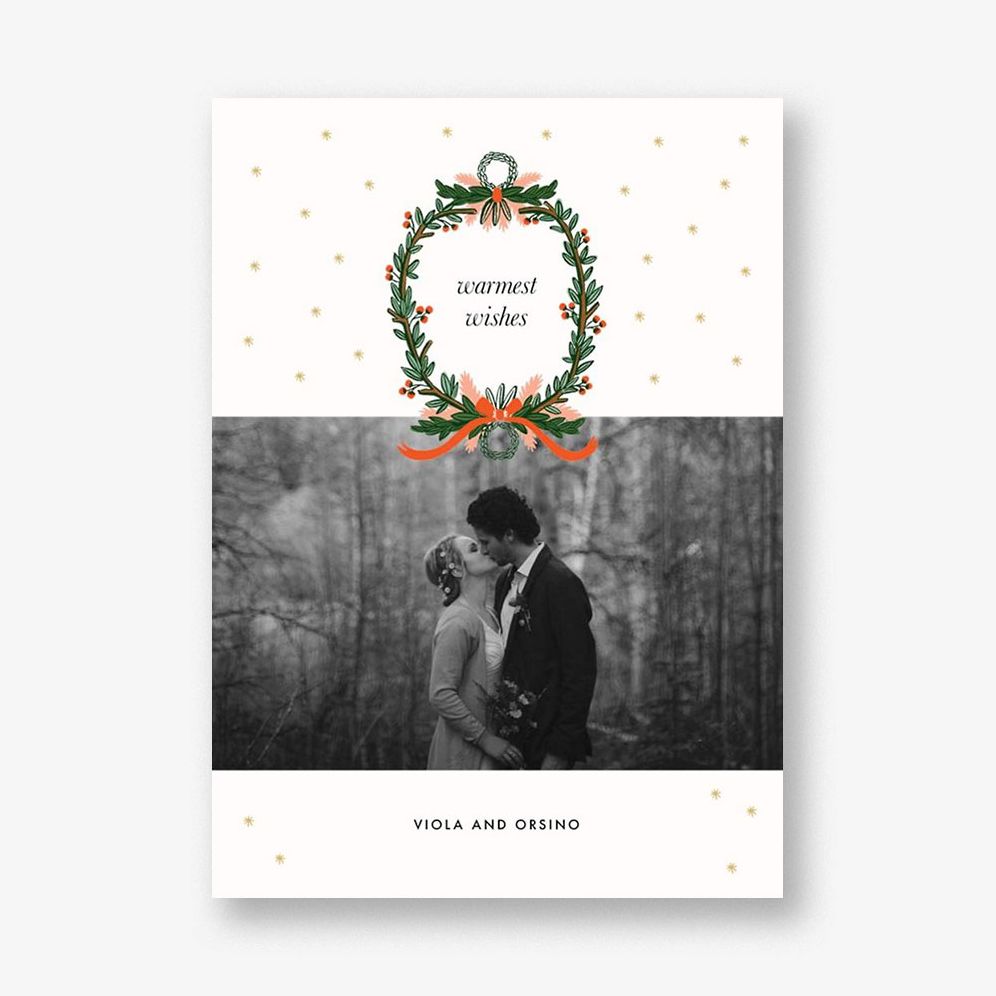 Midnight Wreath Vertical Photo Card