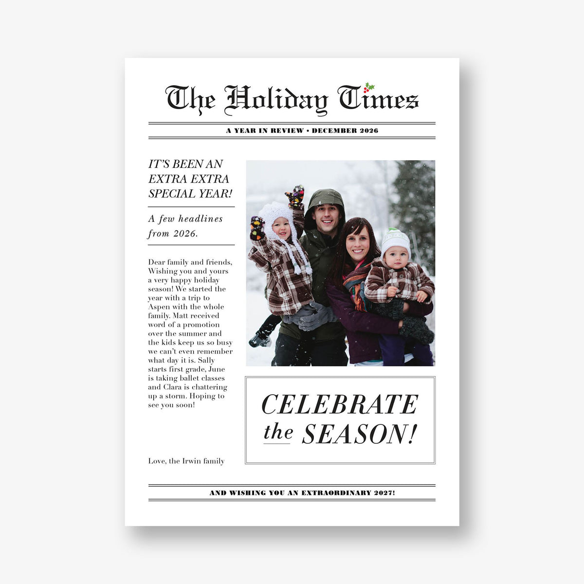 Holiday Times Photo Card