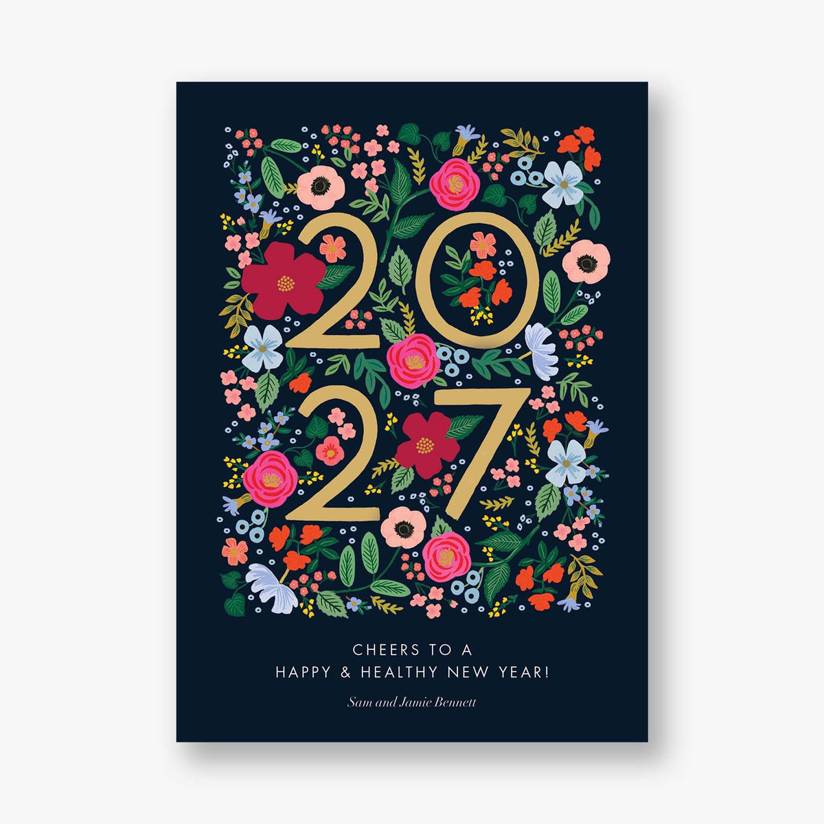 Wild Rose New Year Card
