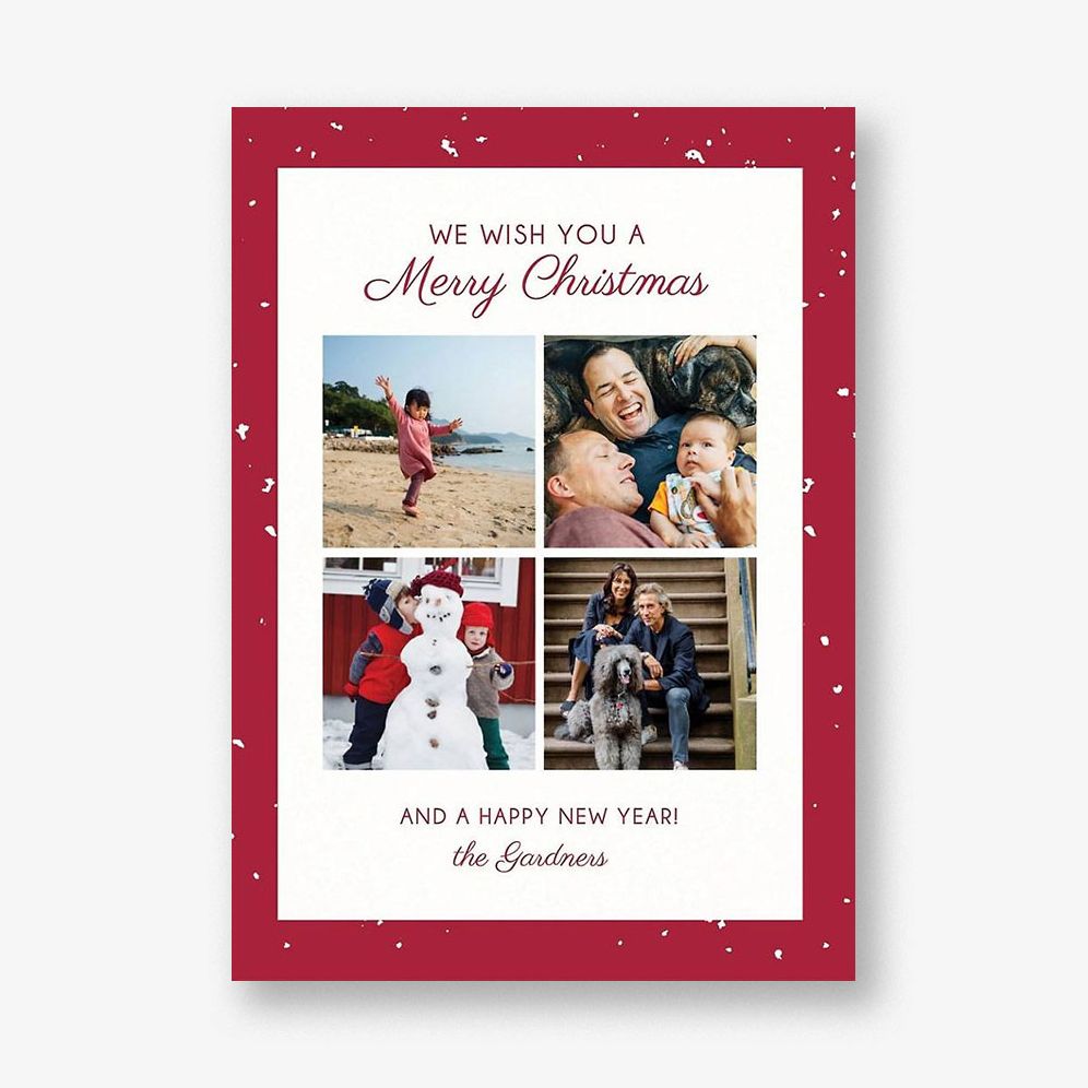 Red Fleck Border Photo Card