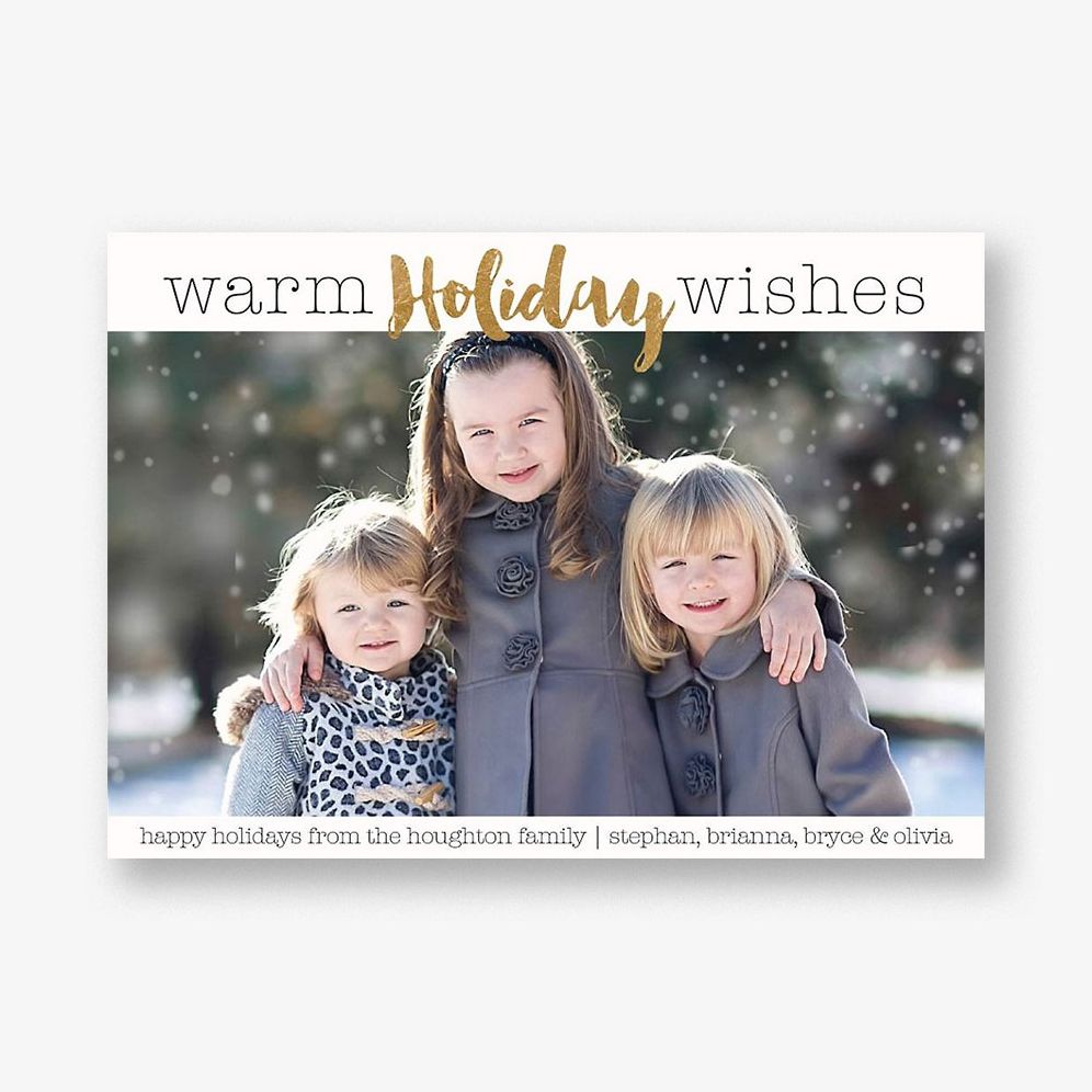 Warm Holiday Wishes Holiday Photo Card