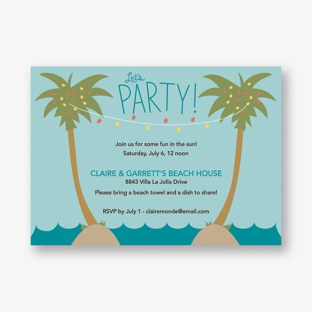 Palm Trees Party Invitation