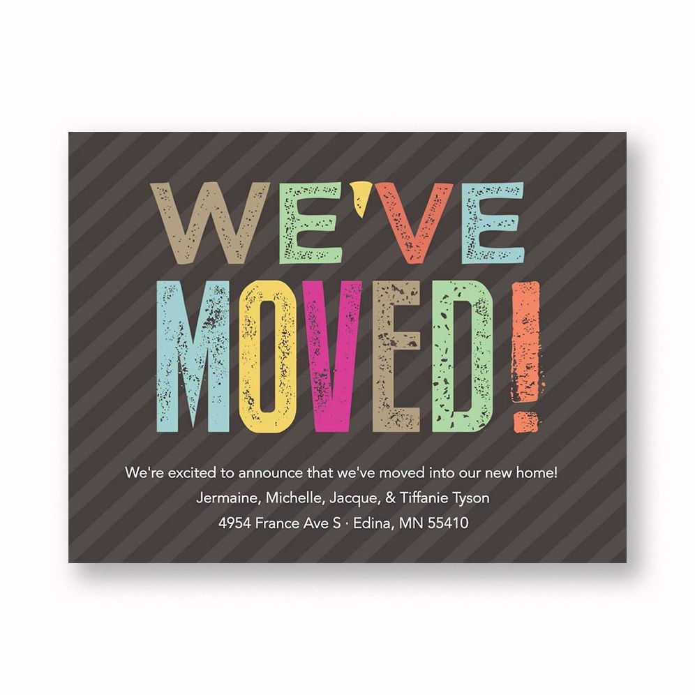 Colored Press Type Moving Announcement