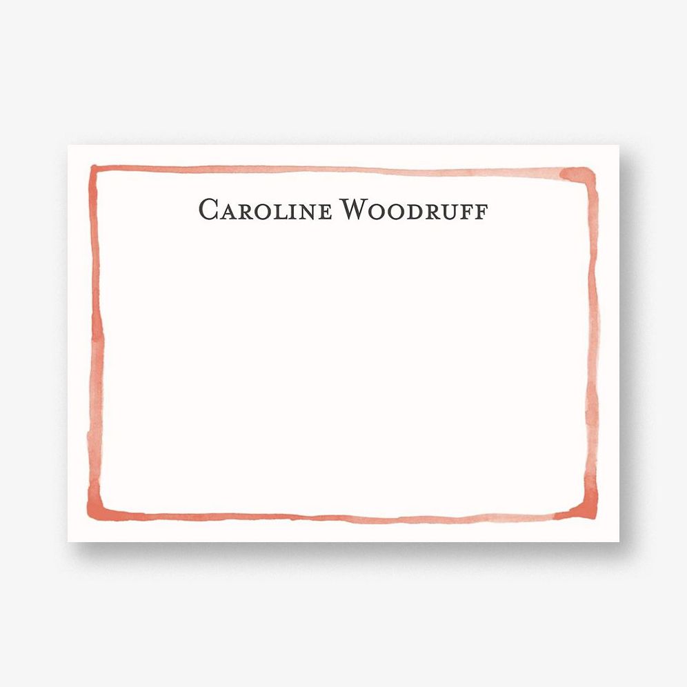 Watercolor Border A6 Stationery