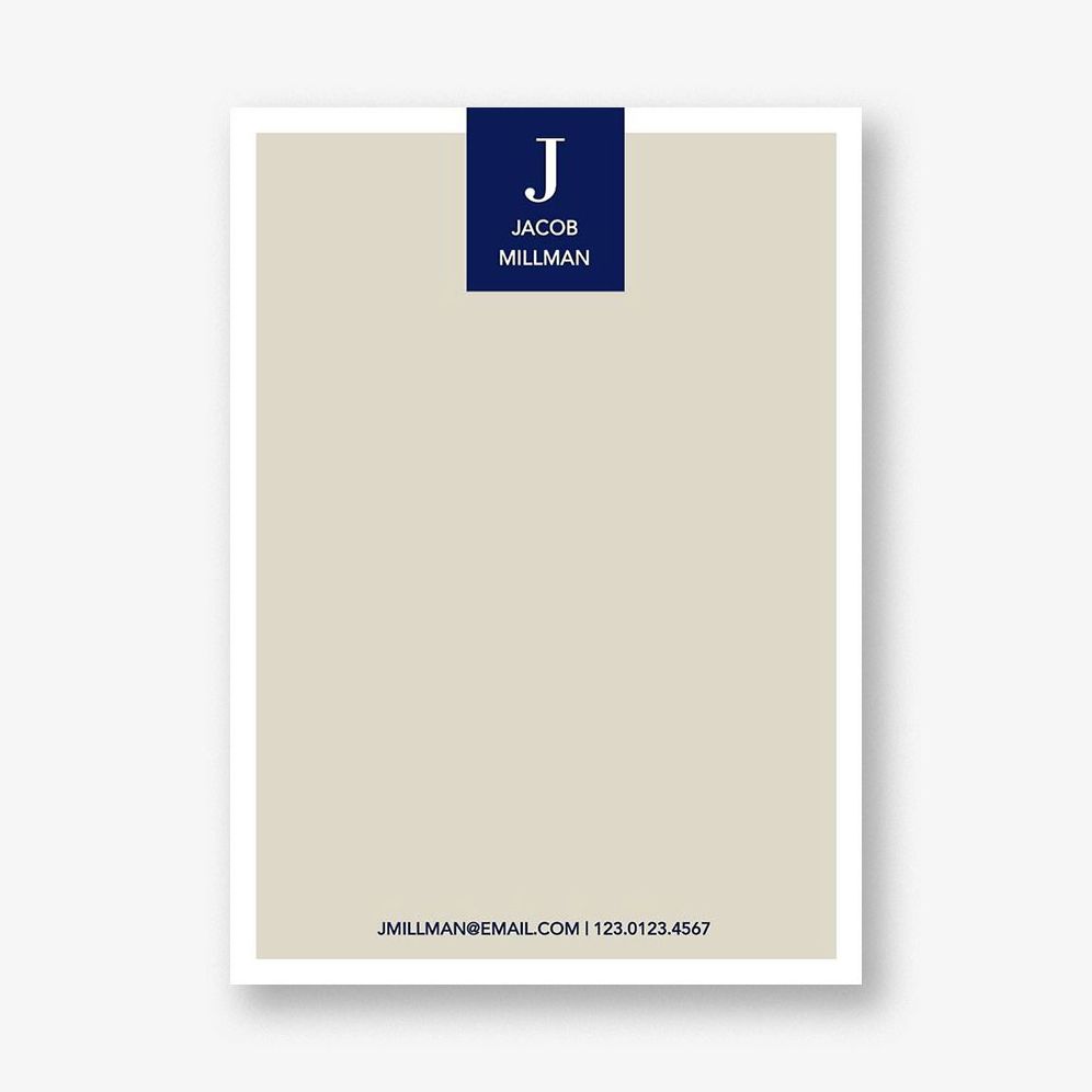 Monogram Tab A6 Stationery