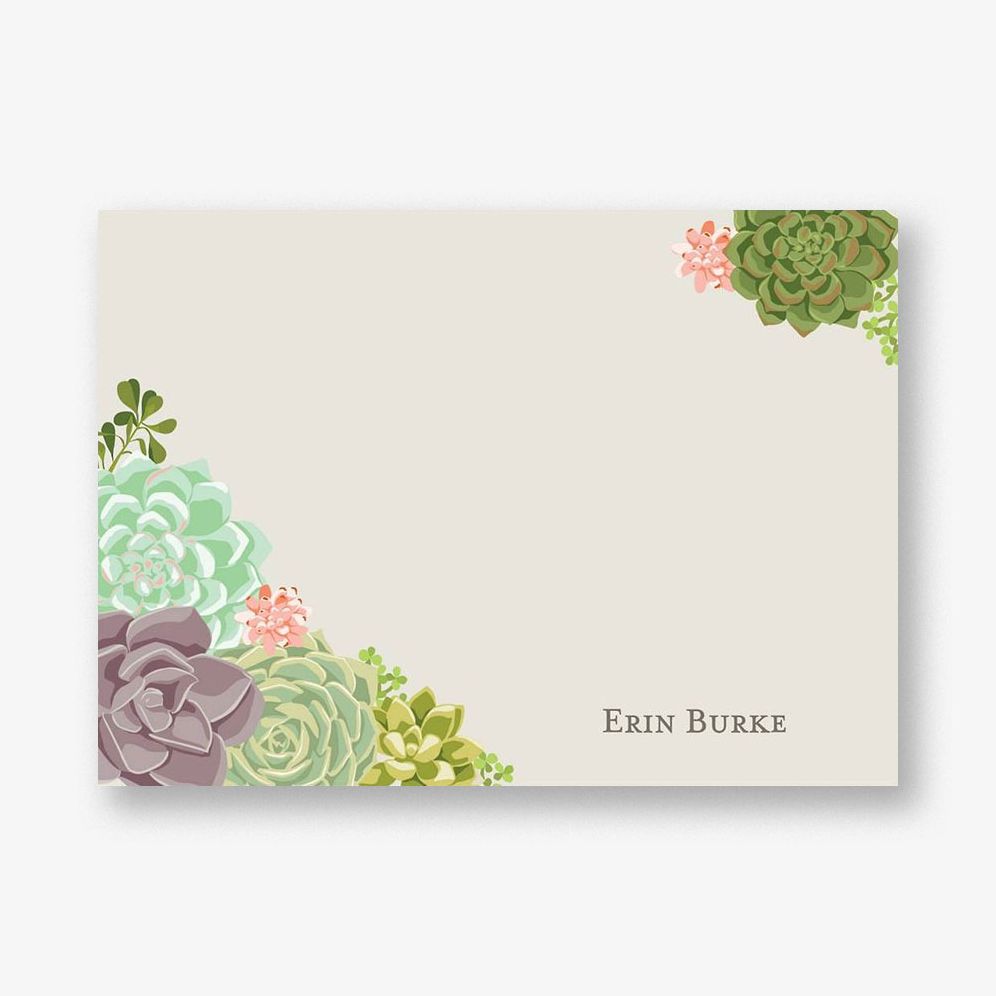 succulent stationery Succulents A6 Stationery