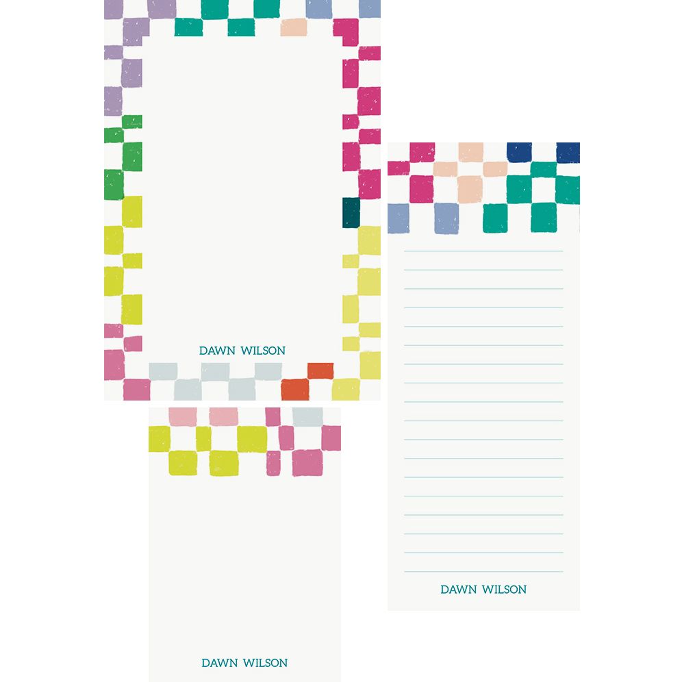 Checkered Mixed Personalized Notepads
