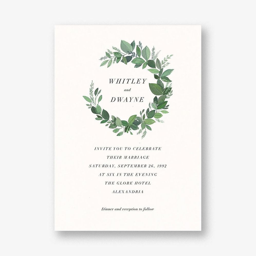 Natural Wreath Wedding Invitation