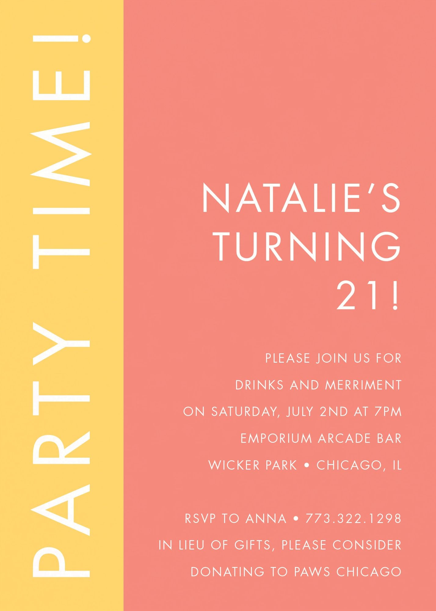 Colorful Colorblock Party Invitation