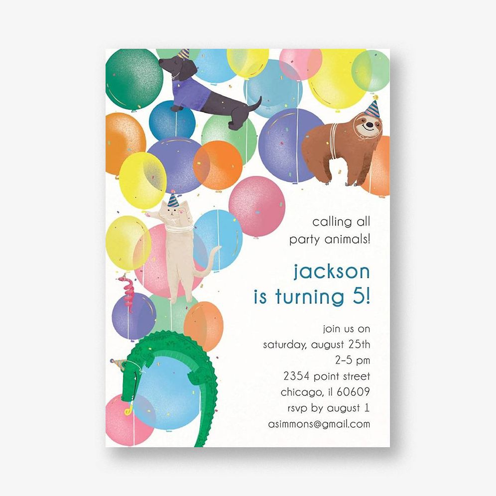 Balloon Critters Party Invitation