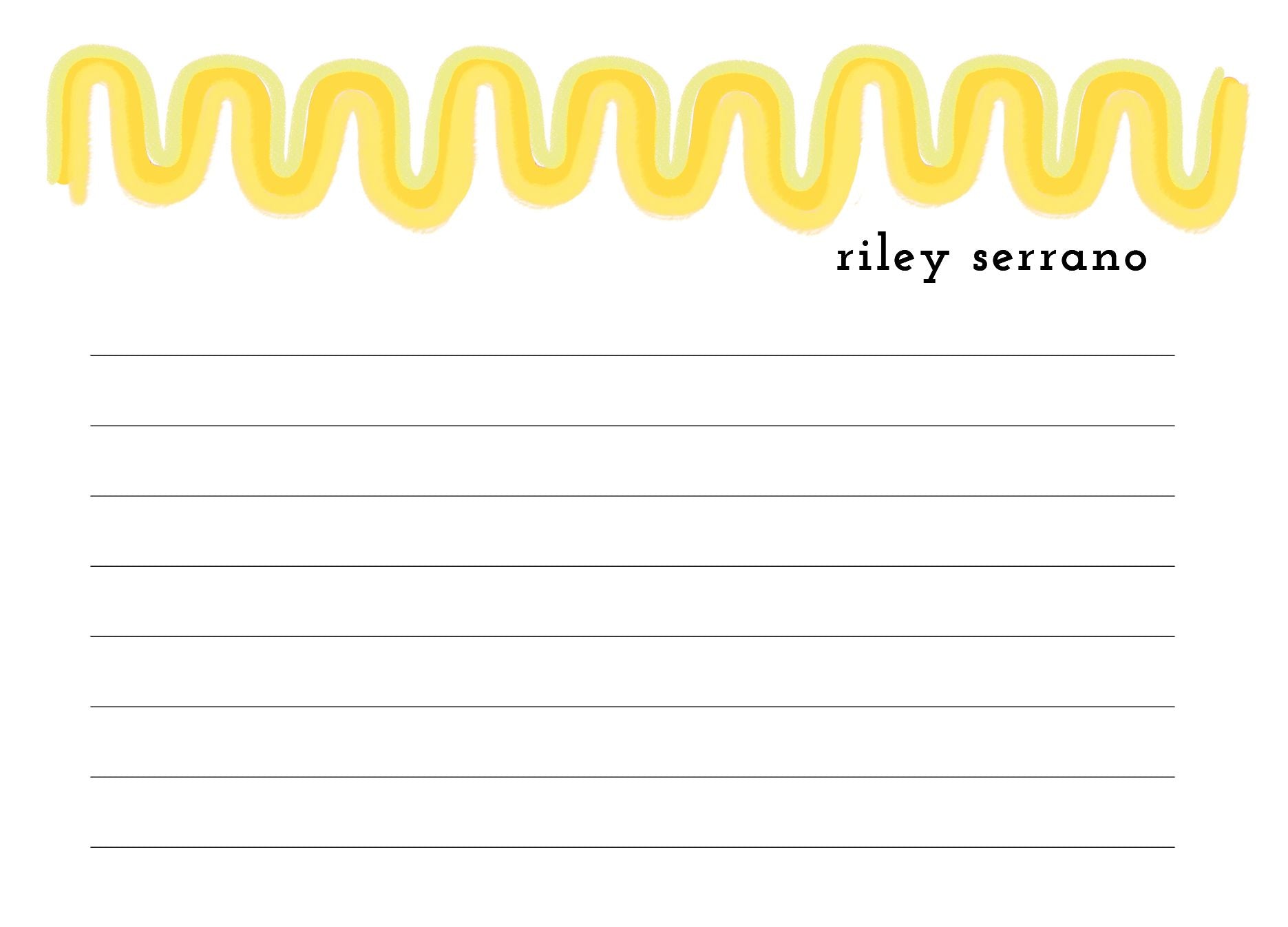 Doodle Wave Pastel Stationery