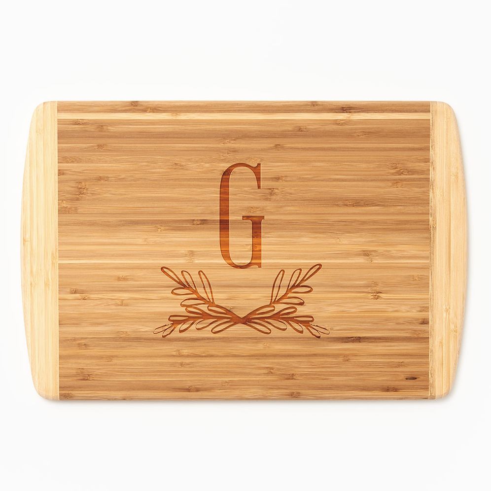 Oval Crest Monogram Two-Tone Cutting Board