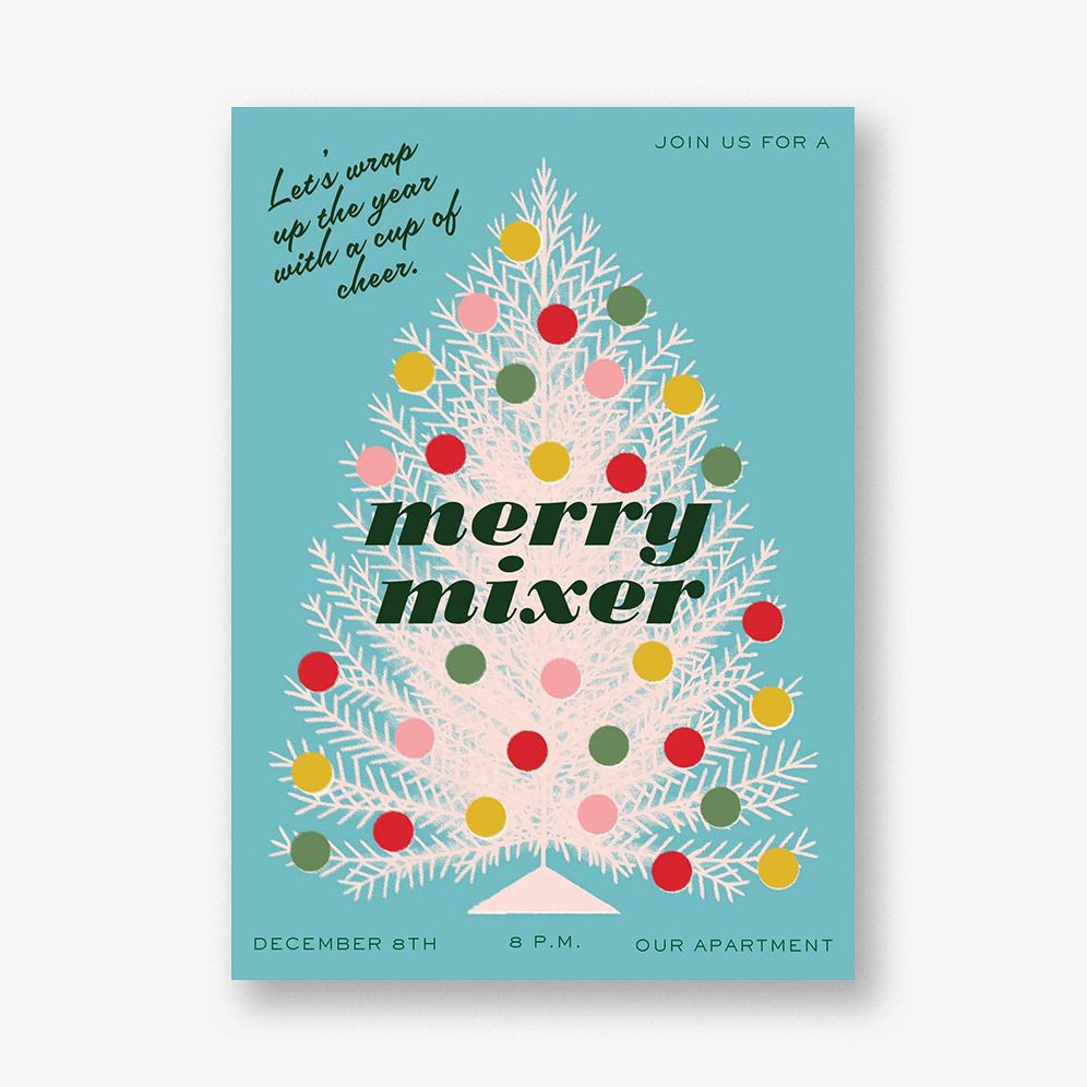 Retro Christmas Tree Holiday Card