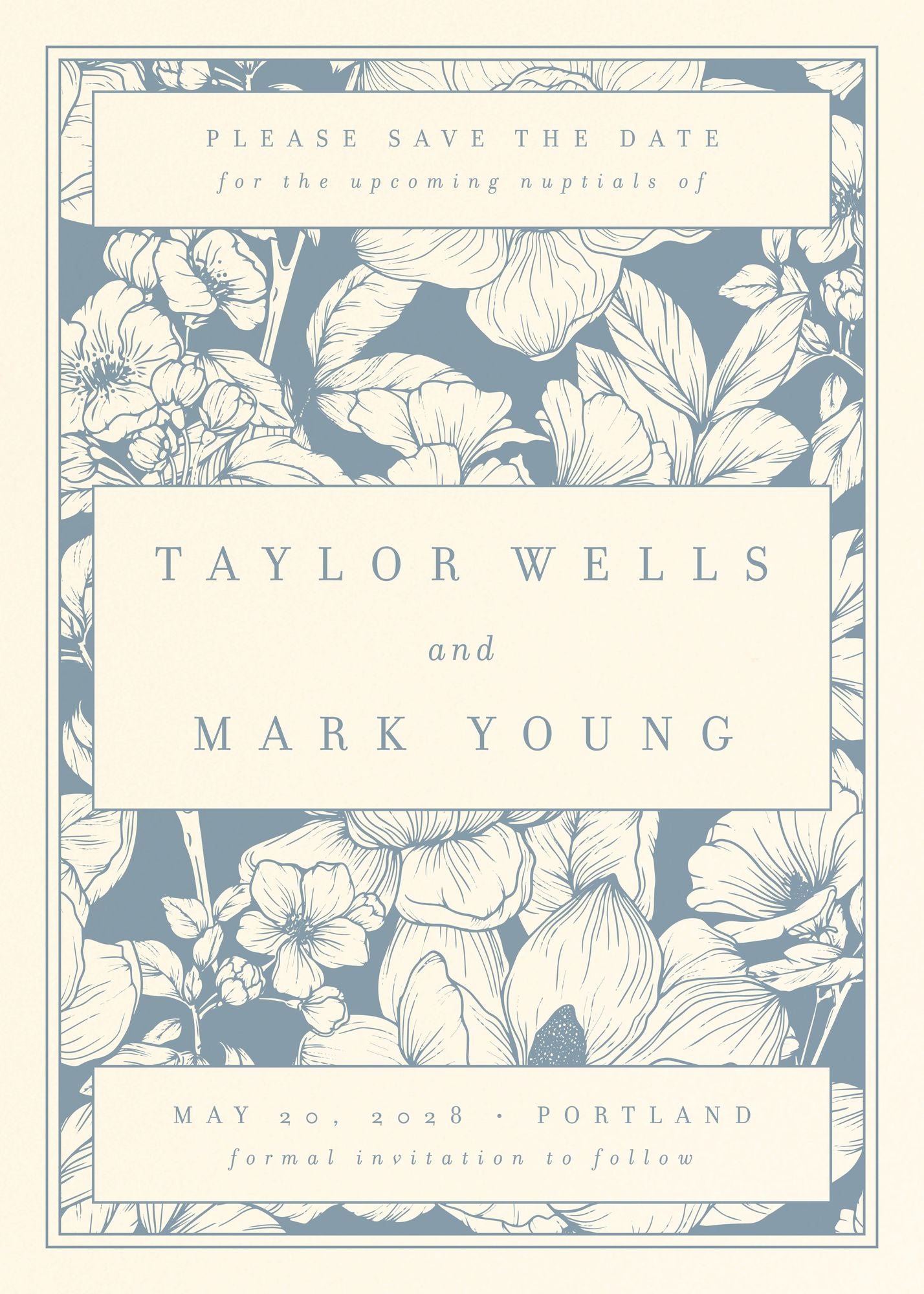 Vintage Floral Book Cover Save the Date