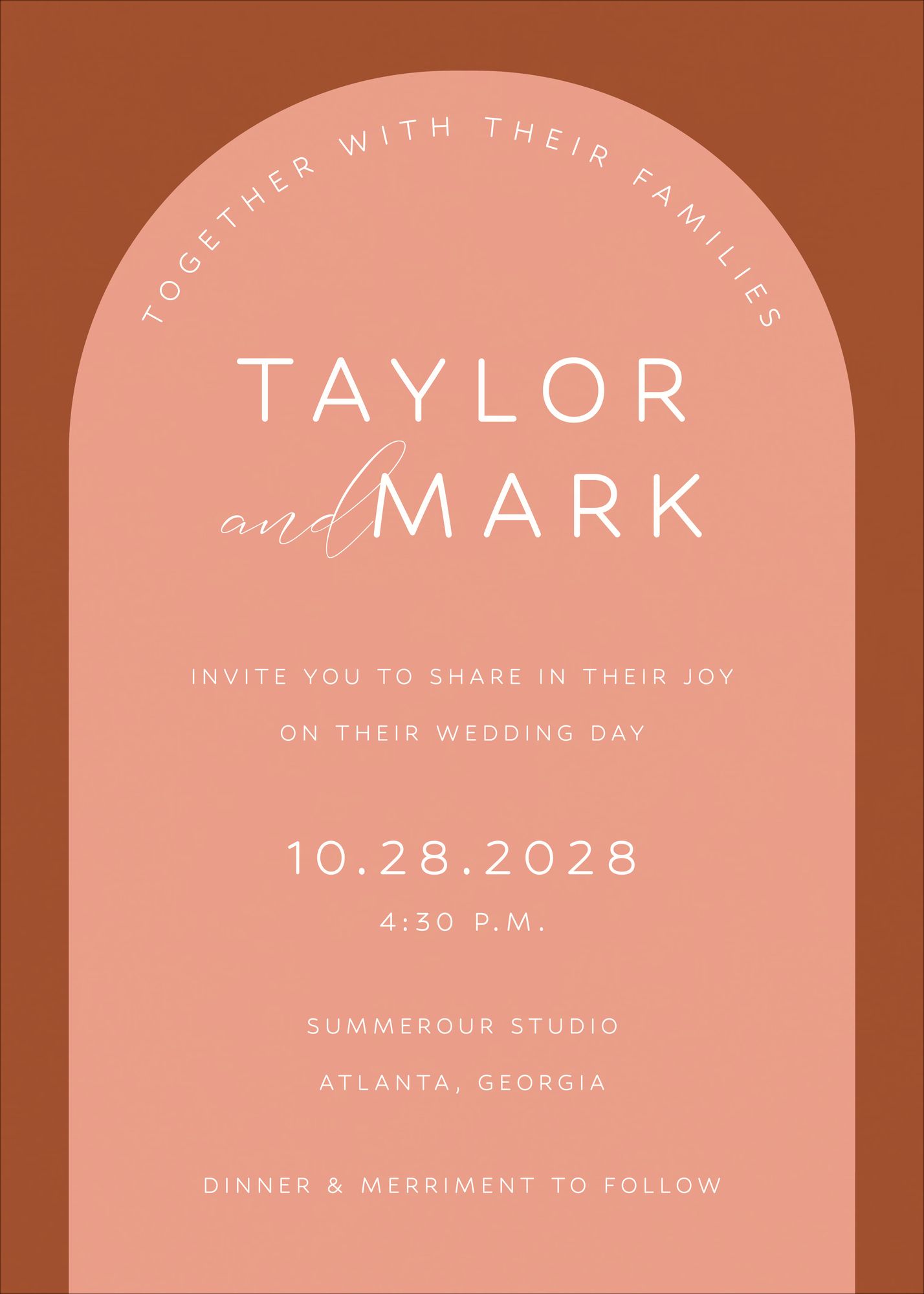 Colorful Arch Wedding Invitation