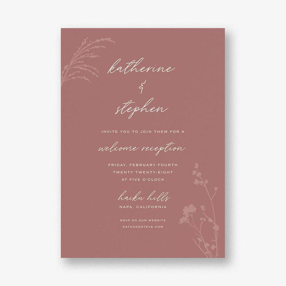 Dried Floral Welcome Reception Invitation