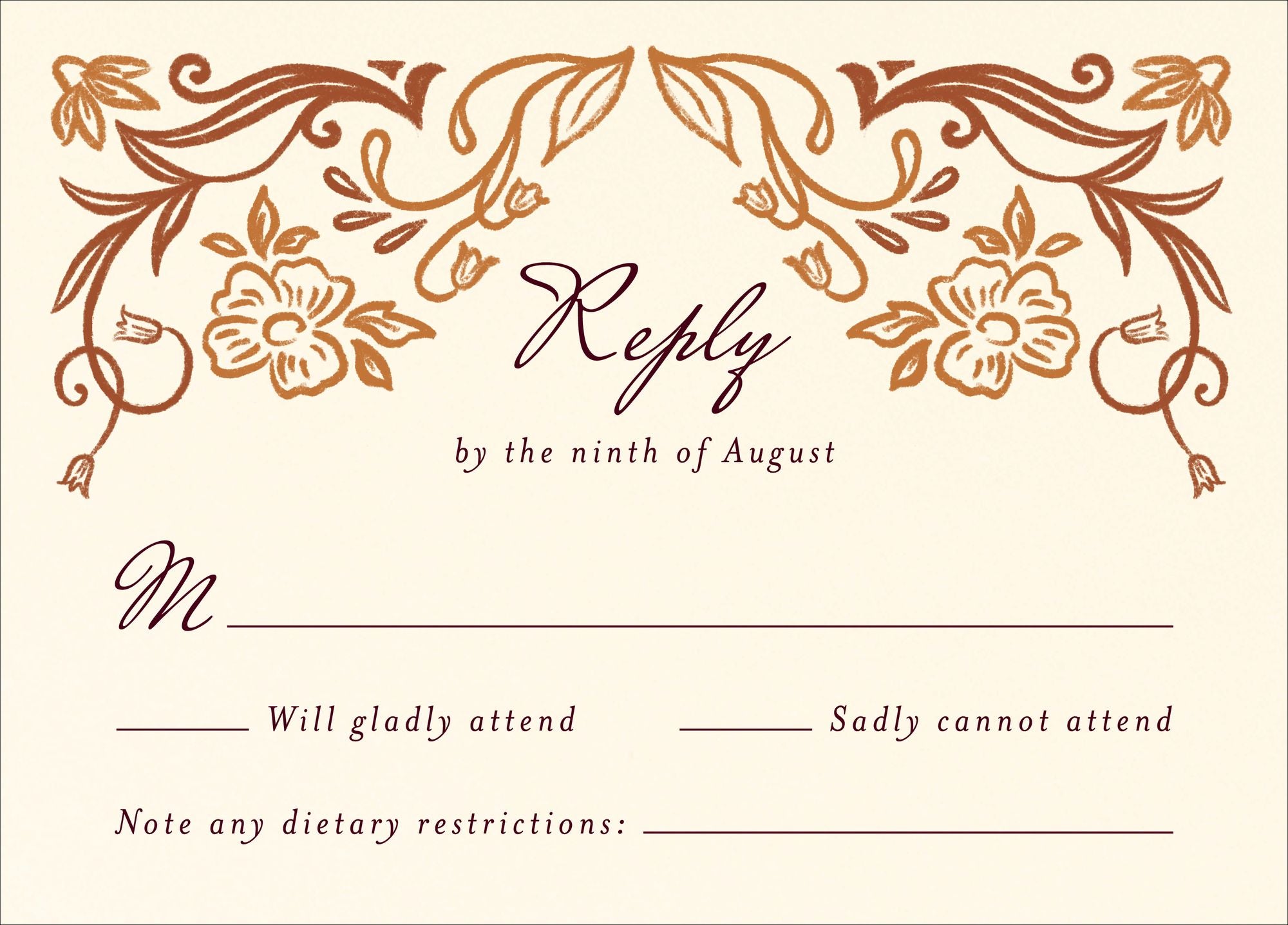 Ornamental Autumn Response Card