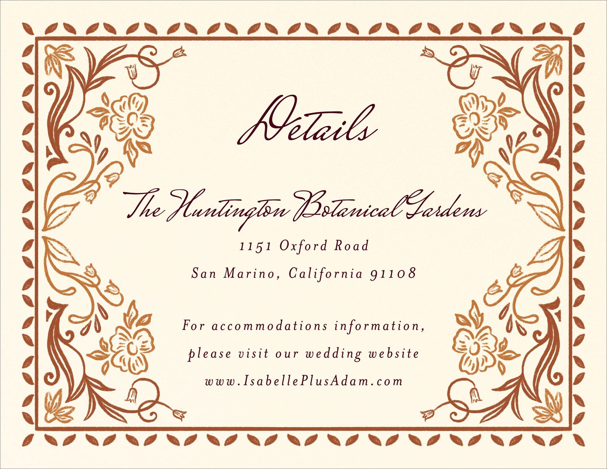 Ornamental Autumn Information Card