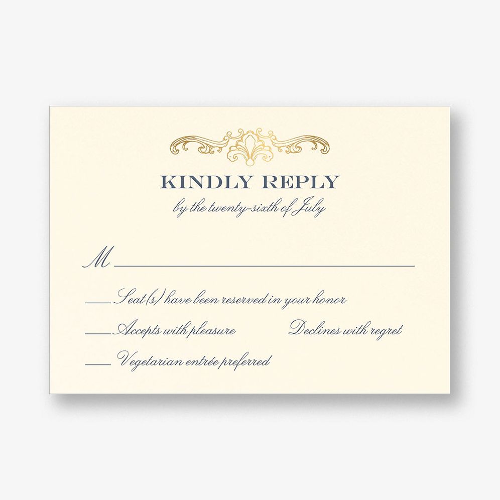 Gilded Filigree Foil Response Card