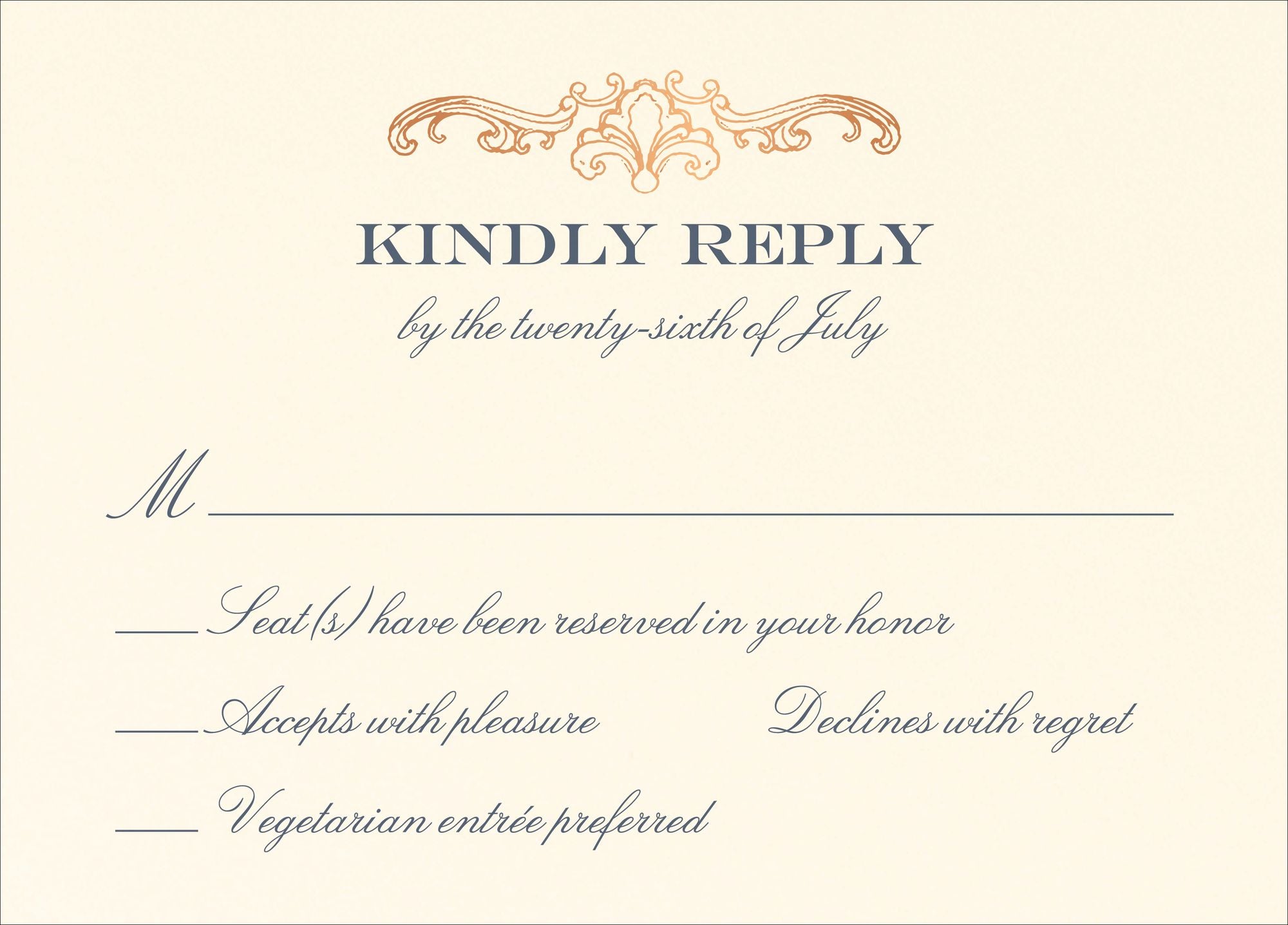 Gilded Filigree Foil Response Card