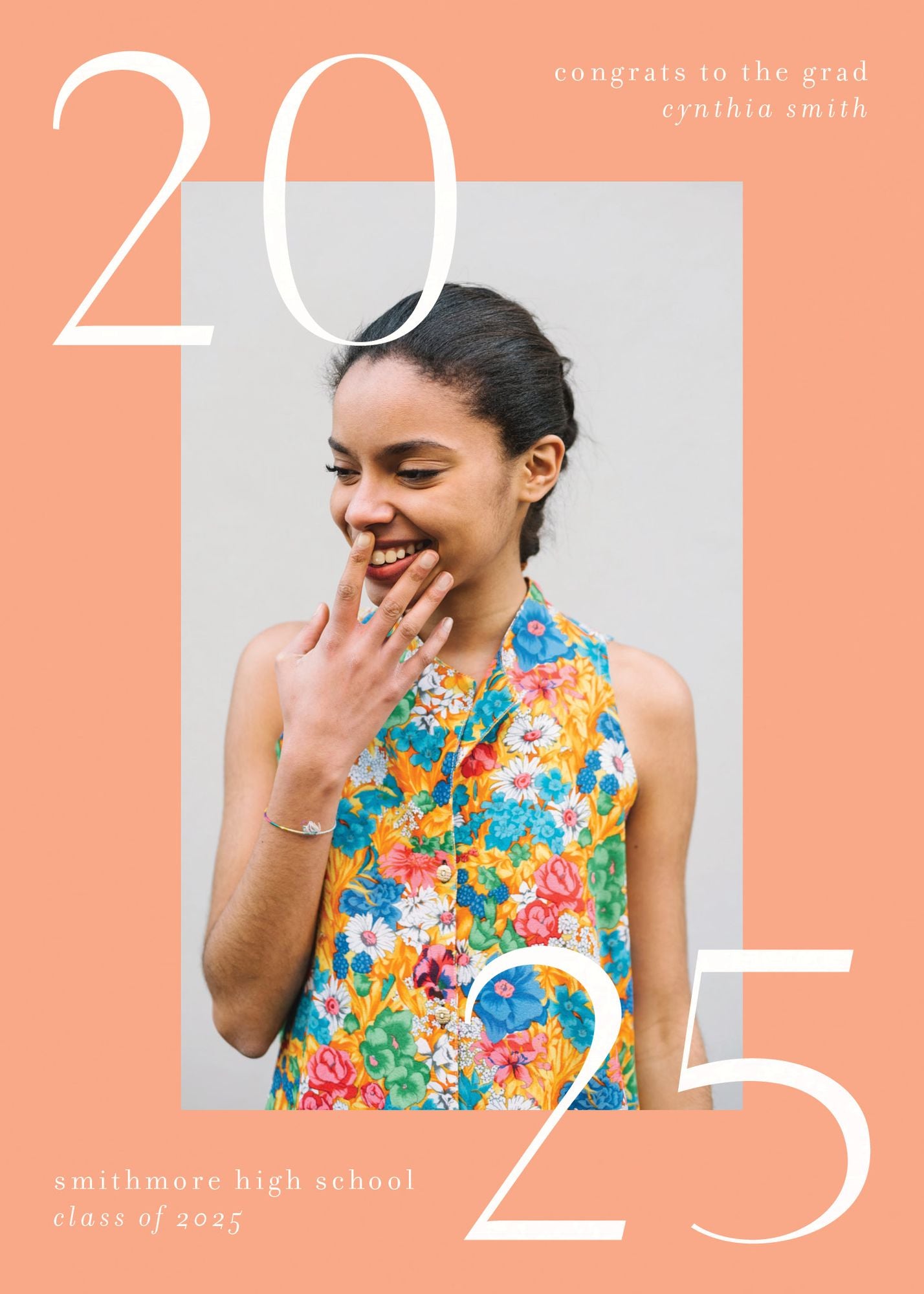 Big Bright Border Photo Graduation Announcement