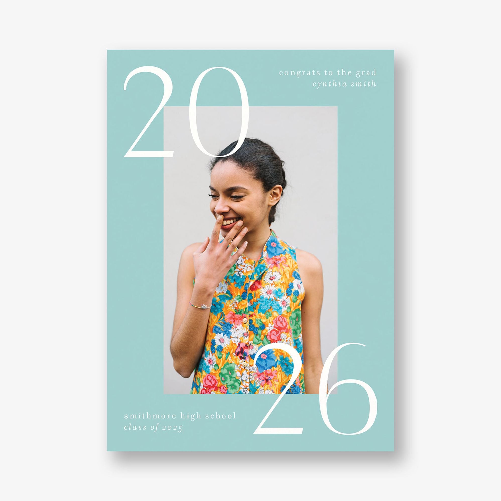 Big Bright Border Photo Graduation Announcement