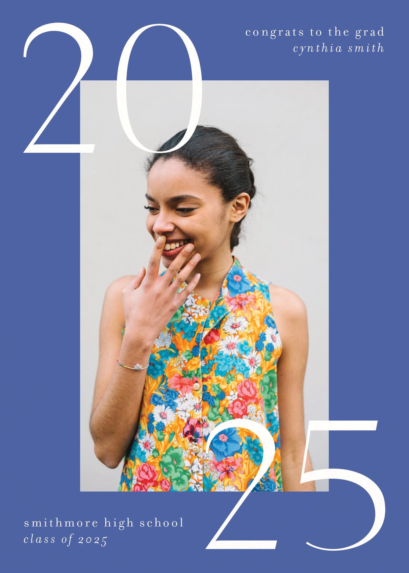 Big Bright Border Photo Graduation Announcement