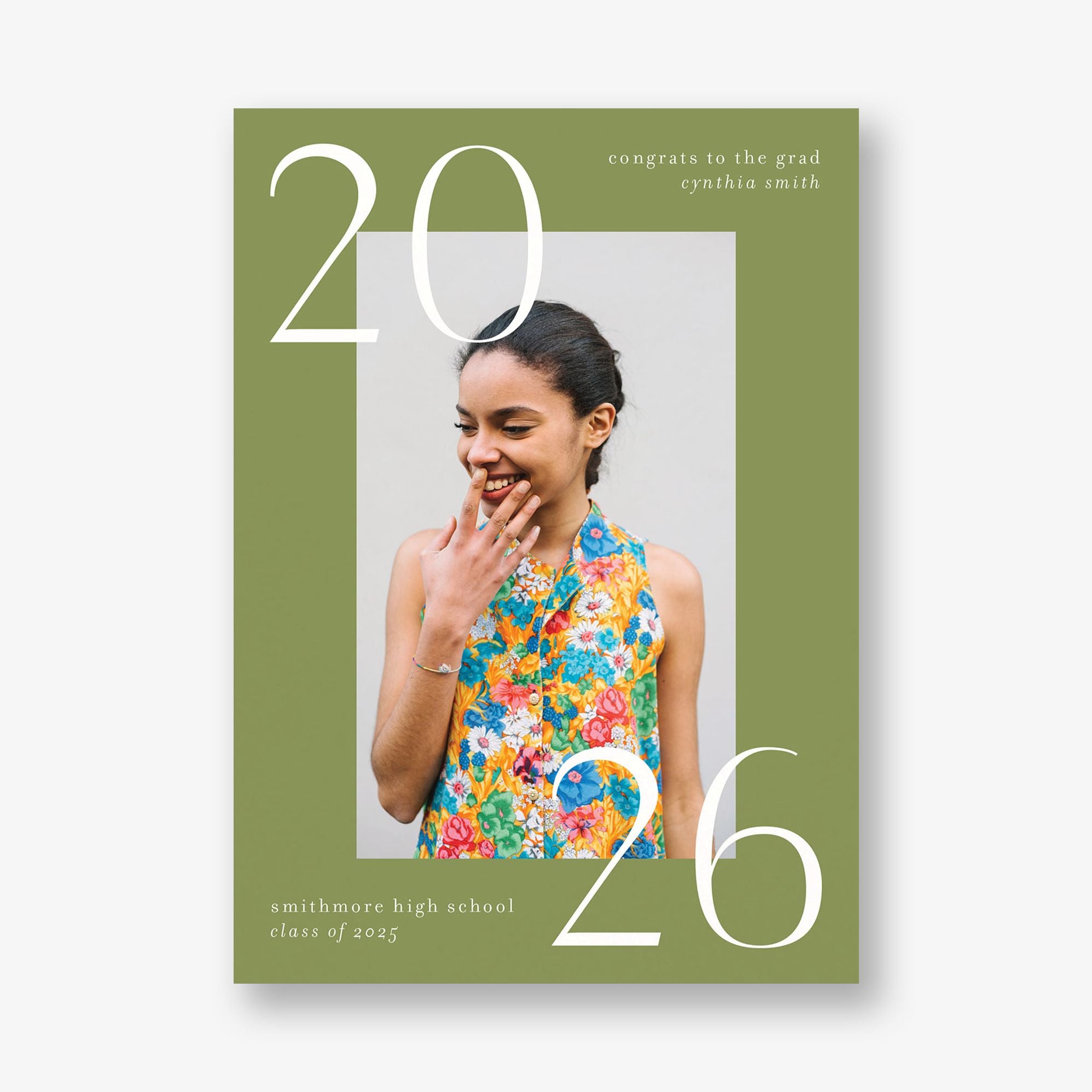 Big Bright Border Photo Graduation Announcement