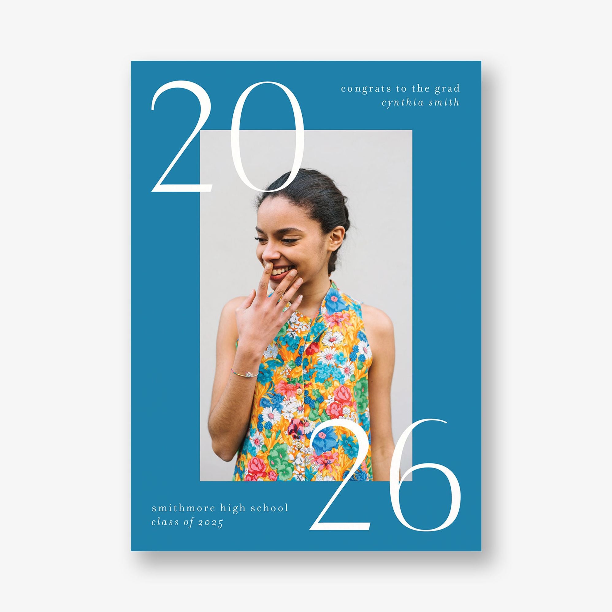 Big Bright Border Photo Graduation Announcement