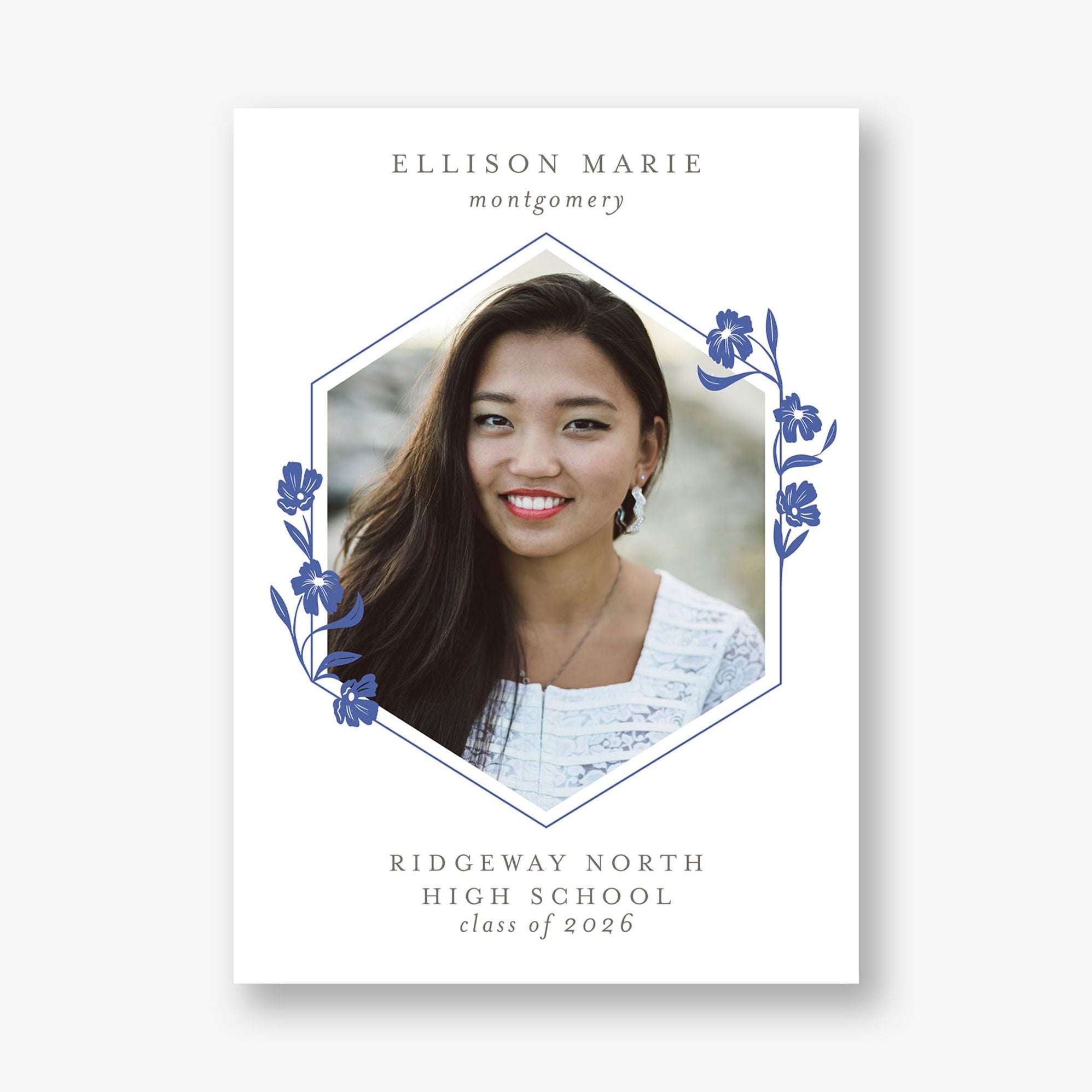 Fleur Geometric Frame Photo Graduation Announcement