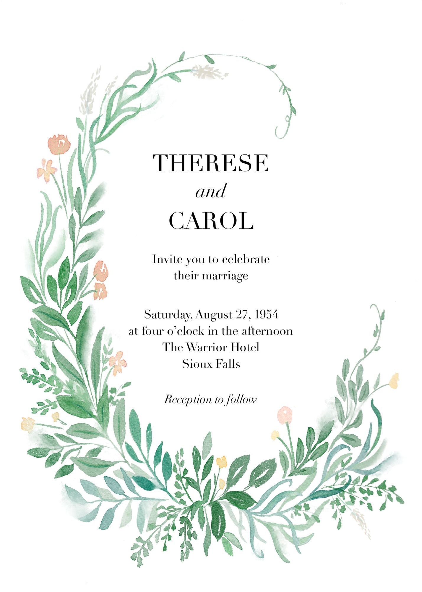 Floral Arc Wedding Invitation