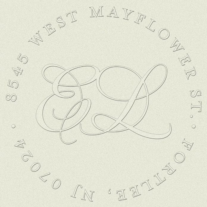 Script Monogram Custom Embosser and Embossing Tool