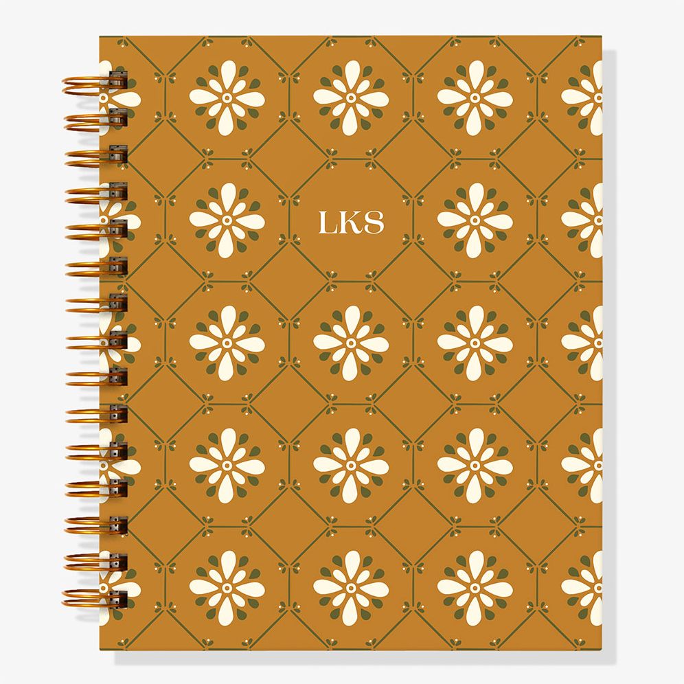 12-Month Vintage Mustard Tile Custom Planner