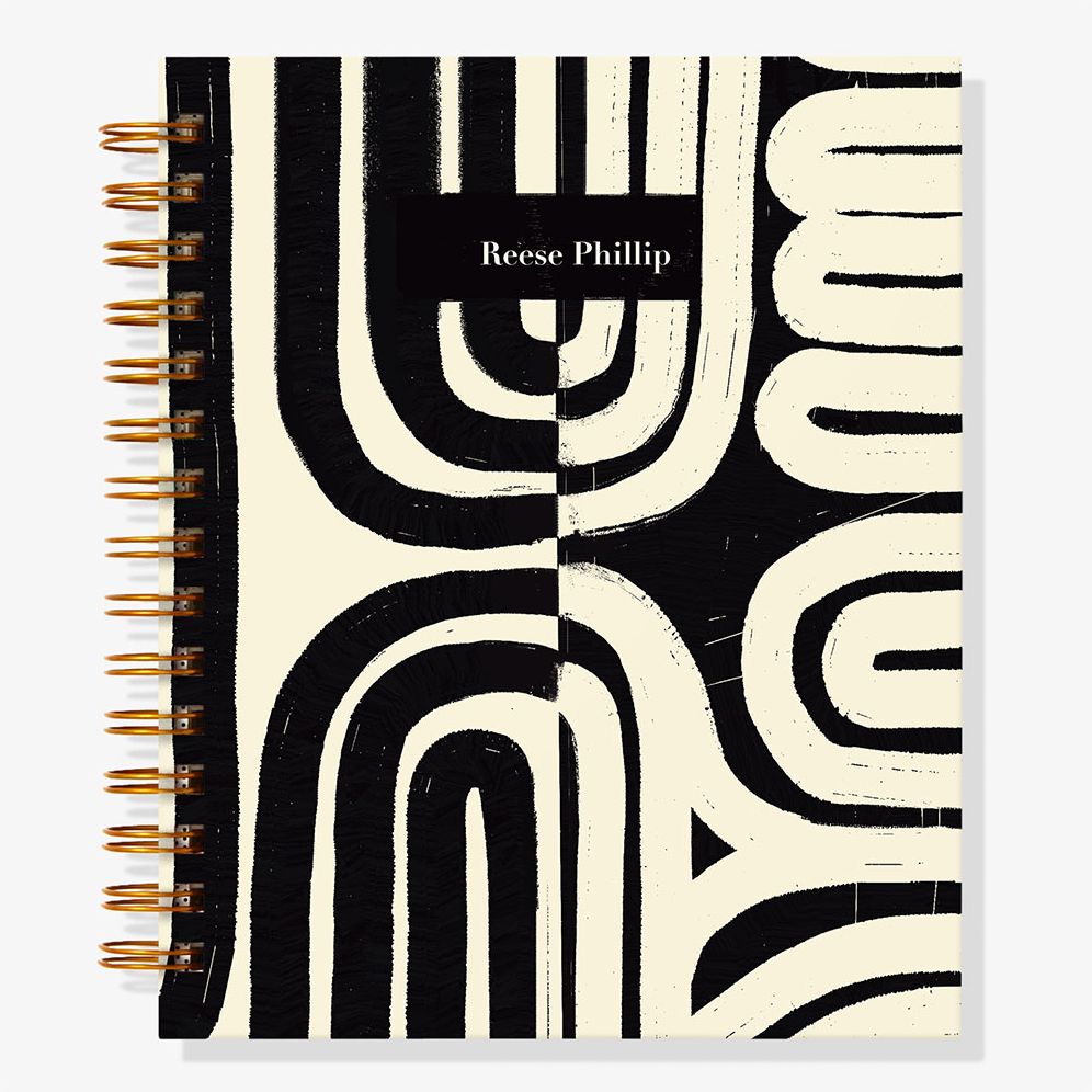 12-Month Black and White Maze Custom Planner