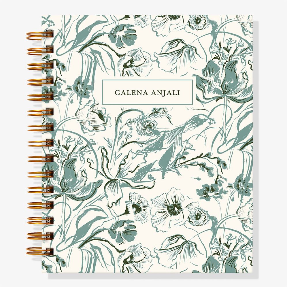 12-Month Botanical Toile Custom Planner