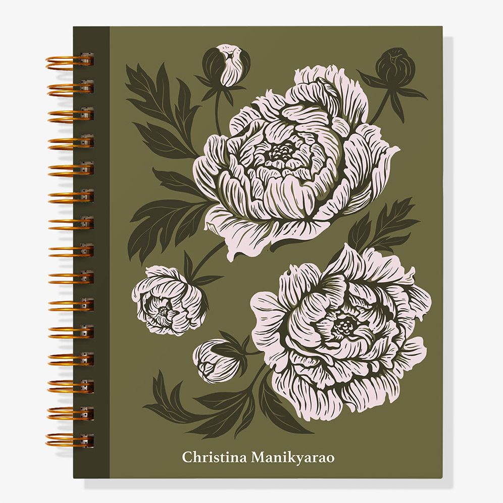 12-Month Delicate Peonies Custom Planner