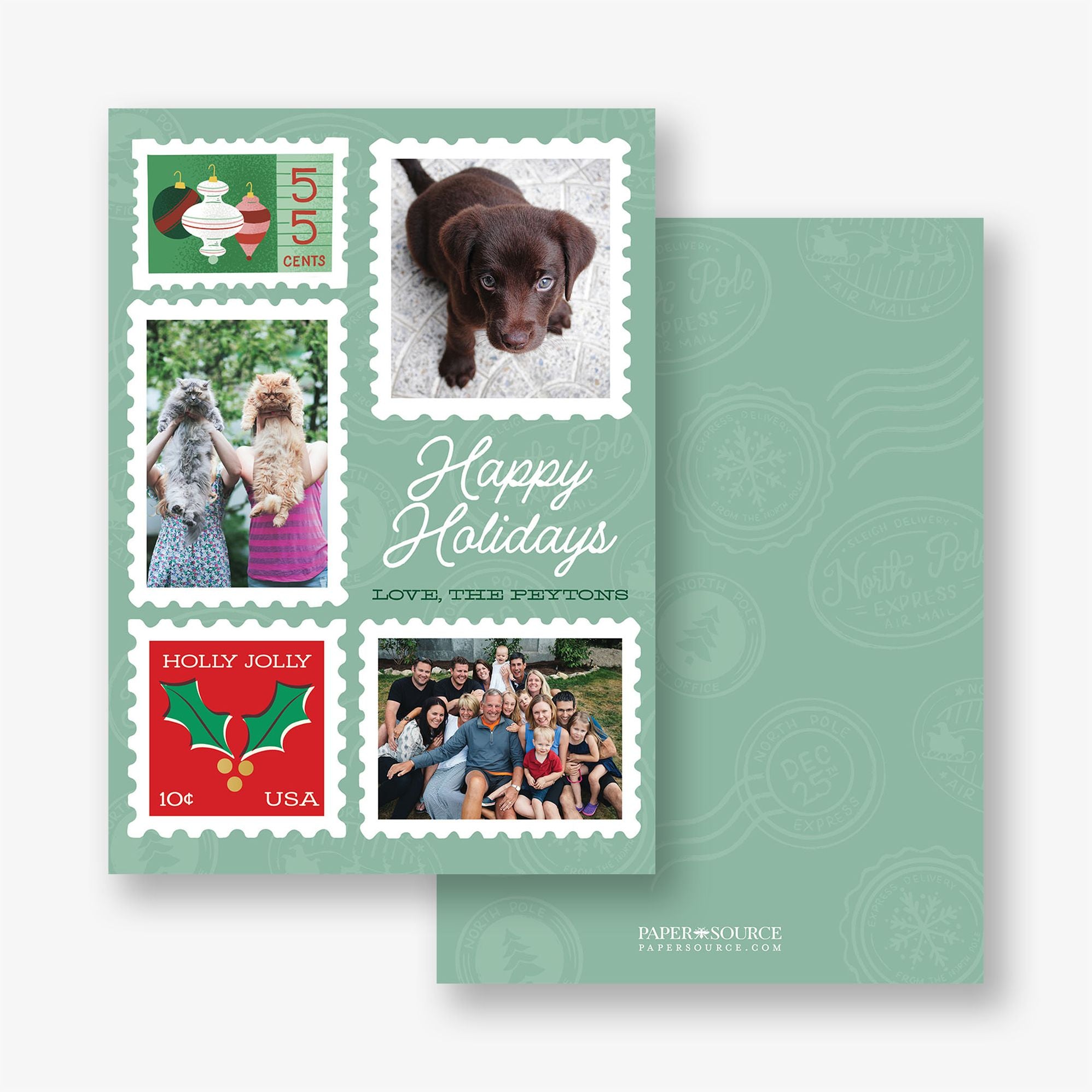 Holiday Stamp Collage Holiday Photo Card