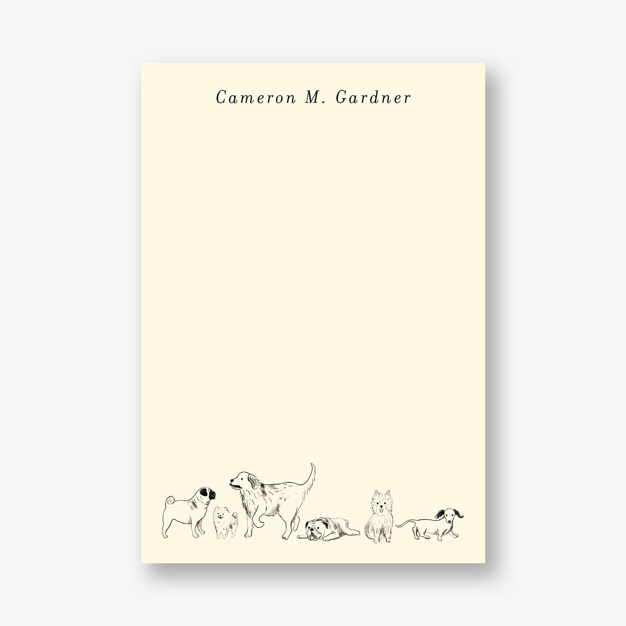 Sketched Dogs Personalized Notepad Set