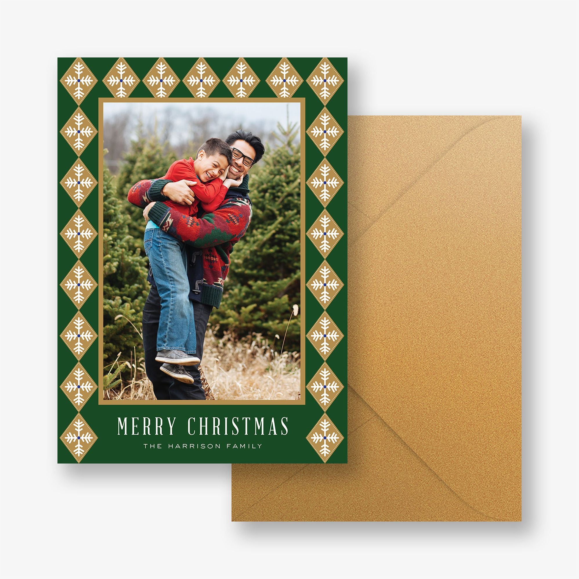 Diamond Snowflakes Holiday Photo Card